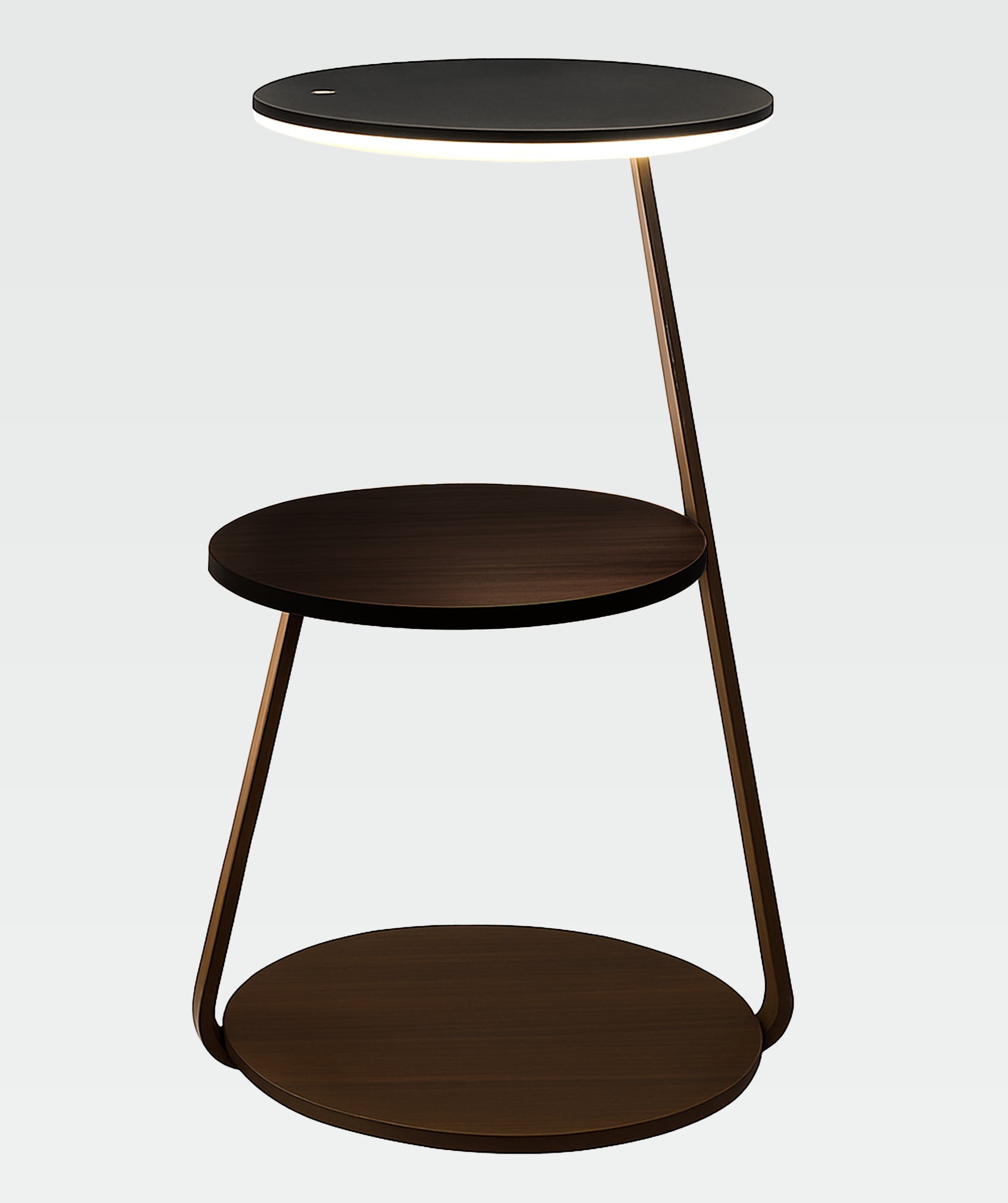 Mesita de noche con estación de carga y luz LED (Zenith)