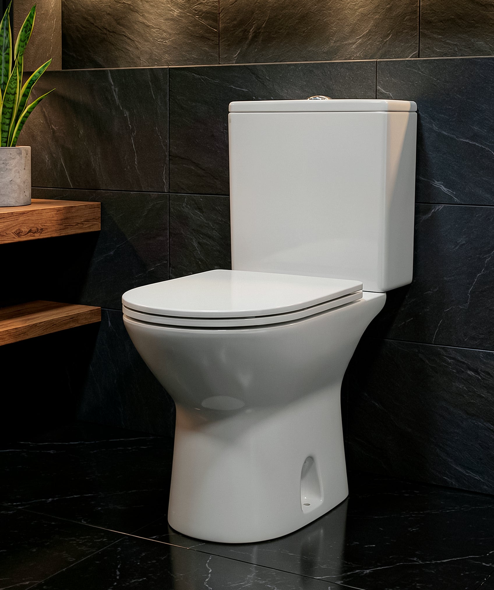 Inodoro 2 piezas blanco - curvatura inferior