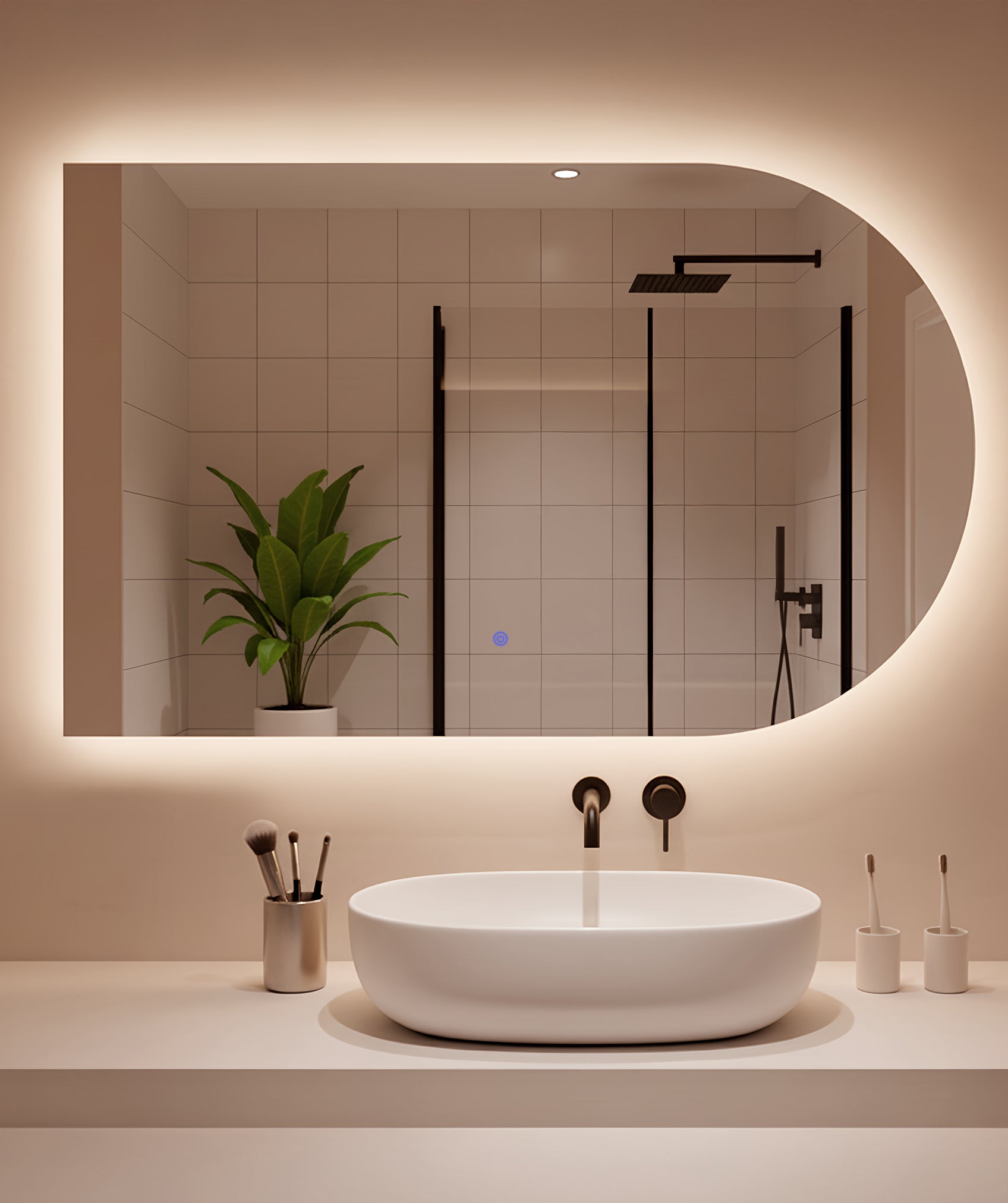 Espejo de pared en forma de arco