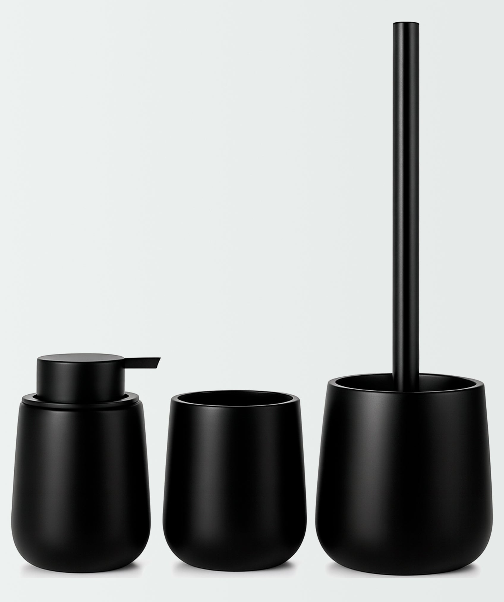 Juego de 3 accesorios de baño de resina - Negro