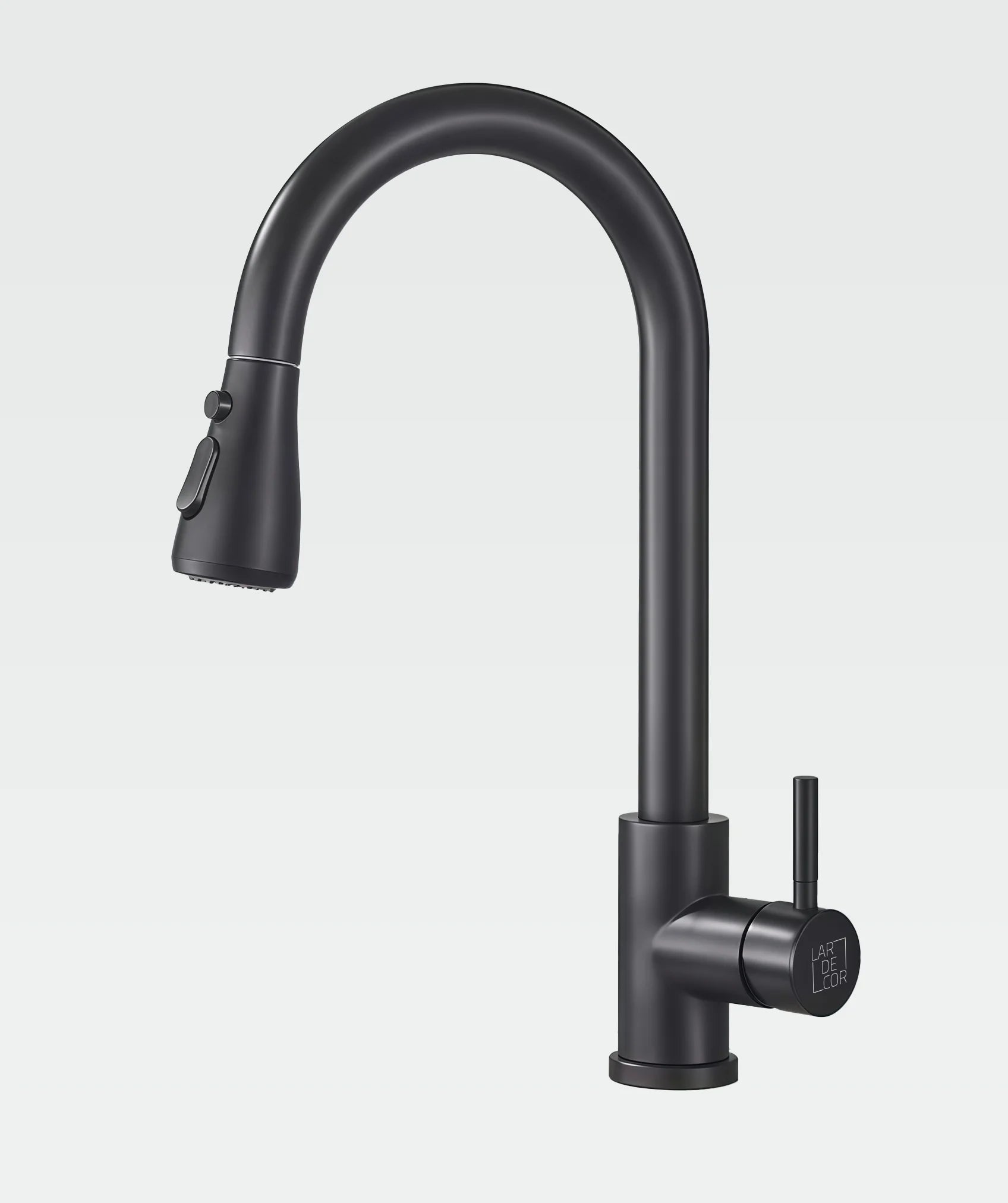Grifo de cocina extraíble de acero inoxidable negro (Barnafoss)