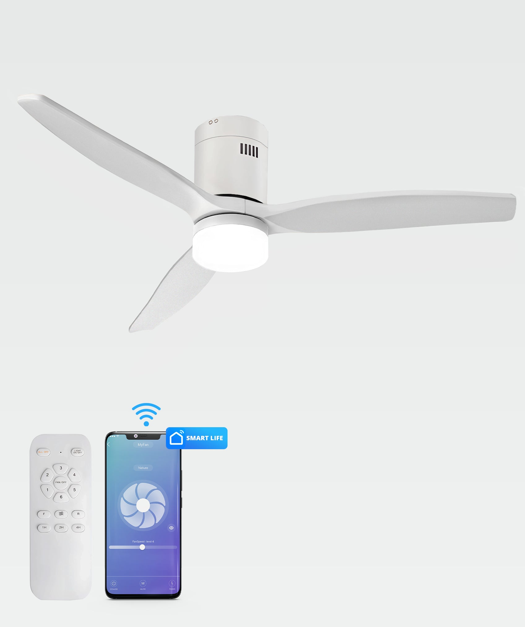 Ventilador de techo en madera