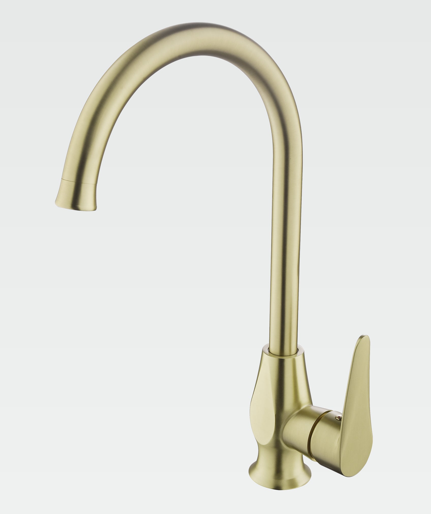 Grifo de cocina moderno de acero inoxidable con caño alto giratorio 360° (Svartifoss Gold)